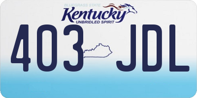 KY license plate 403JDL