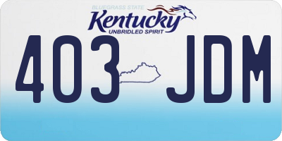 KY license plate 403JDM