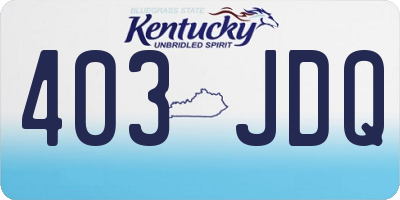 KY license plate 403JDQ