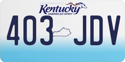 KY license plate 403JDV