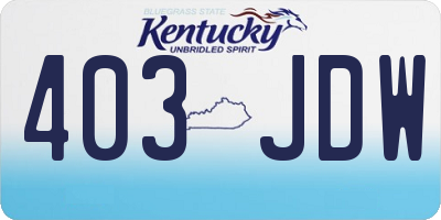 KY license plate 403JDW