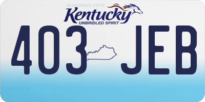 KY license plate 403JEB