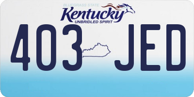 KY license plate 403JED