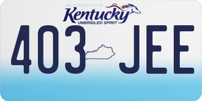 KY license plate 403JEE