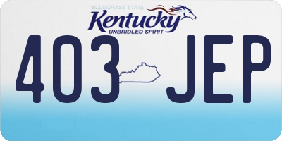 KY license plate 403JEP