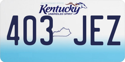 KY license plate 403JEZ