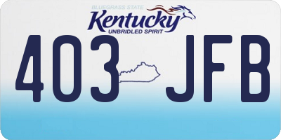 KY license plate 403JFB