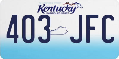 KY license plate 403JFC