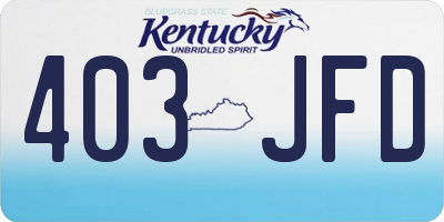KY license plate 403JFD