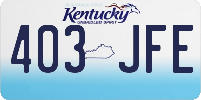 KY license plate 403JFE