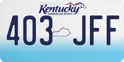 KY license plate 403JFF