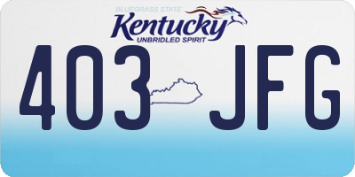 KY license plate 403JFG