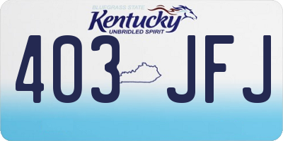 KY license plate 403JFJ