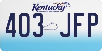 KY license plate 403JFP