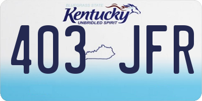 KY license plate 403JFR