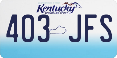 KY license plate 403JFS