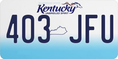 KY license plate 403JFU