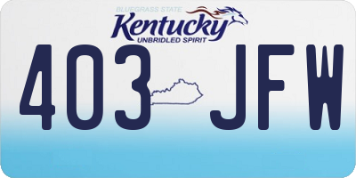 KY license plate 403JFW