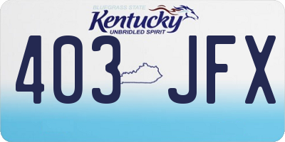 KY license plate 403JFX