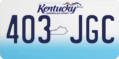 KY license plate 403JGC