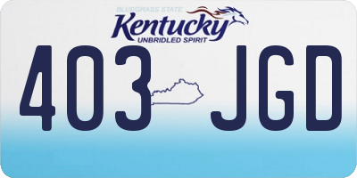 KY license plate 403JGD