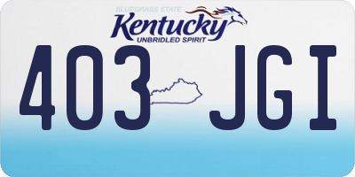KY license plate 403JGI