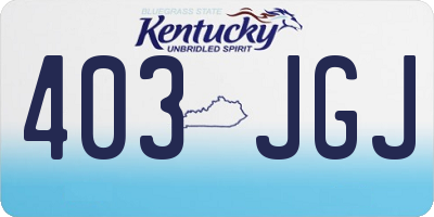 KY license plate 403JGJ
