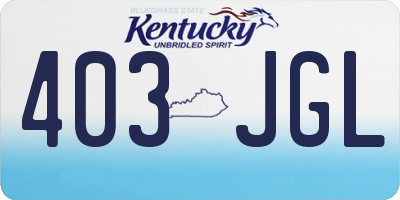 KY license plate 403JGL