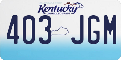 KY license plate 403JGM