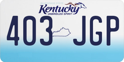 KY license plate 403JGP