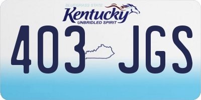 KY license plate 403JGS