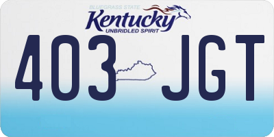 KY license plate 403JGT