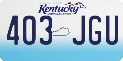 KY license plate 403JGU