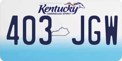 KY license plate 403JGW