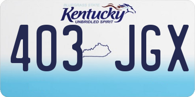 KY license plate 403JGX