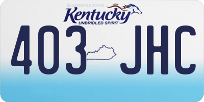 KY license plate 403JHC