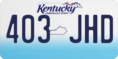 KY license plate 403JHD