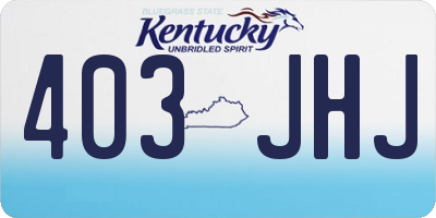 KY license plate 403JHJ