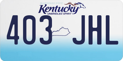 KY license plate 403JHL