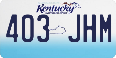 KY license plate 403JHM