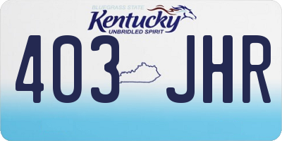 KY license plate 403JHR