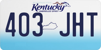 KY license plate 403JHT