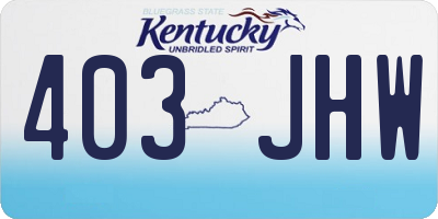KY license plate 403JHW