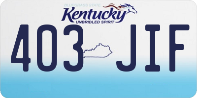 KY license plate 403JIF
