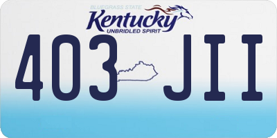 KY license plate 403JII