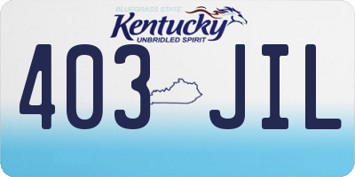 KY license plate 403JIL