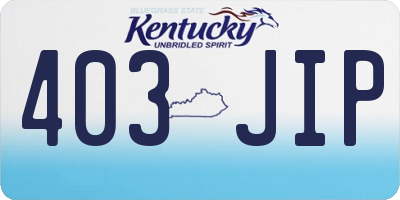 KY license plate 403JIP