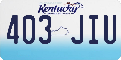 KY license plate 403JIU