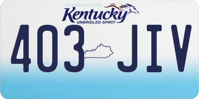 KY license plate 403JIV