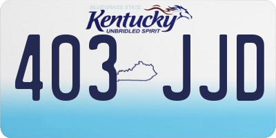 KY license plate 403JJD